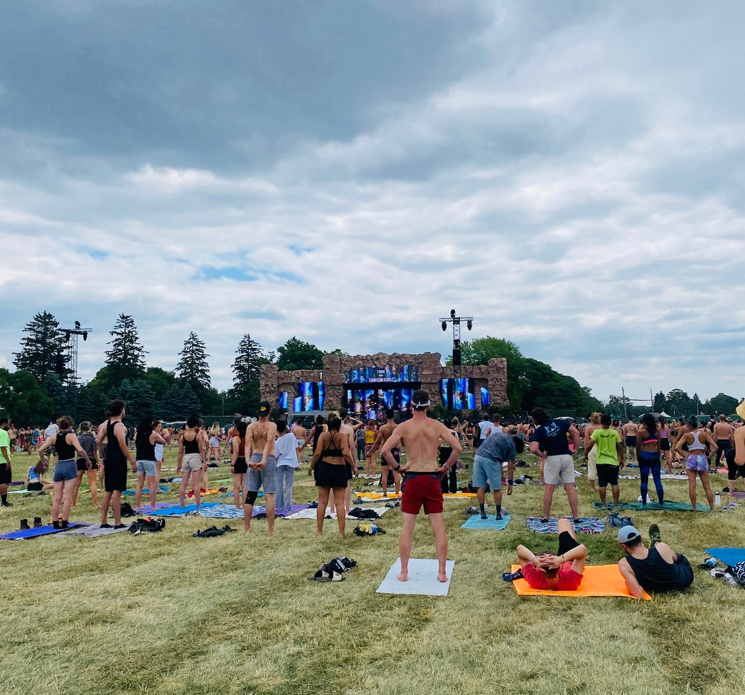 Electric forest early morning yoga